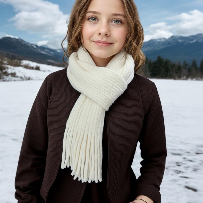 DoagBnut Kids Scarf Girls Soft Warm Knit Neck Warmer Toddler Long Winter Scarf for Boys Girl - Image 1